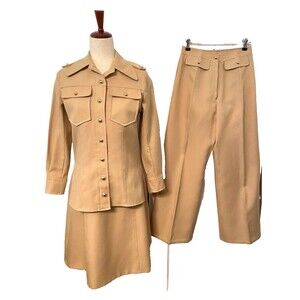 Vintage COS COB 3pc Suit Skirt Blouse Wide Leg Pants Women's 7/8 Utility Scouts